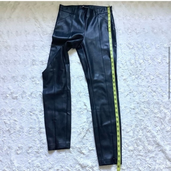 Zara Black Faux Leather Leggings - Picture 3 of 6
